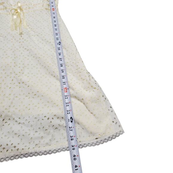Faith Love Passion Vintage Cotton Eyelet Midi Dress Butter Yellow Detail  Size 7 - Picture 7 of 7